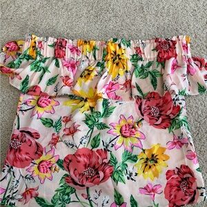 Express Floral Multicolor off the shoulder shirt